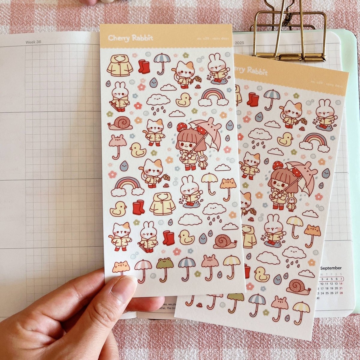 Rainy Days Sticker Sheet - Paper Mochi