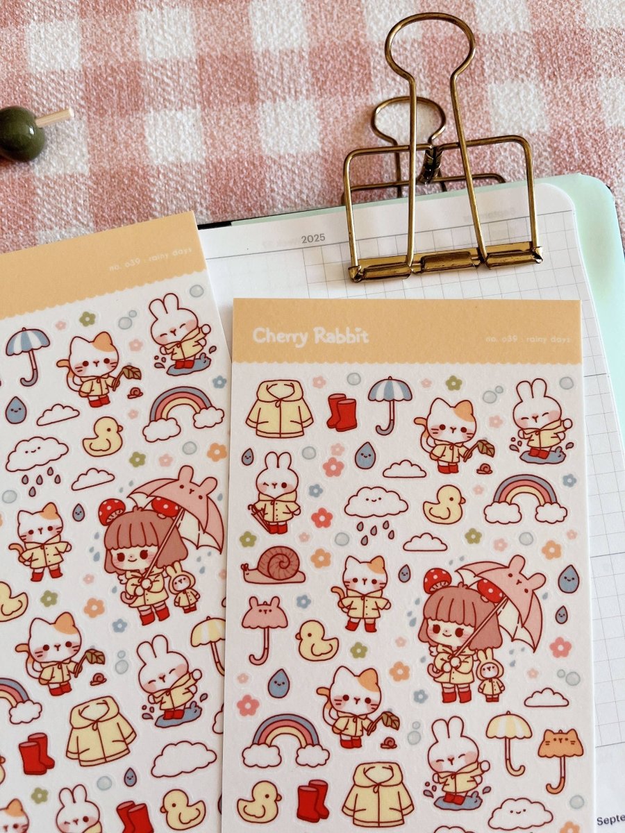 Rainy Days Sticker Sheet - Paper Mochi