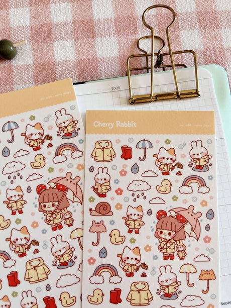 Rainy Days Sticker Sheet - Paper Mochi