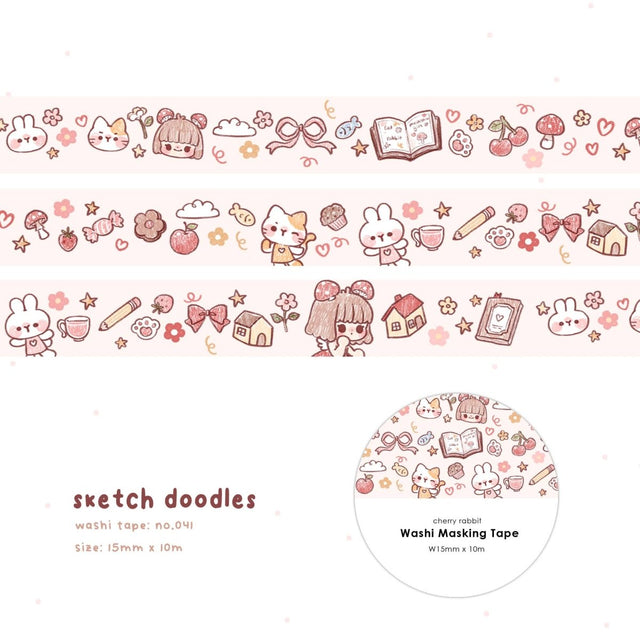 Sketch Doodles Washi Tape - Paper Mochi