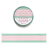 Strawberry Soda Check Glittery Washi Tape - Paper Mochi