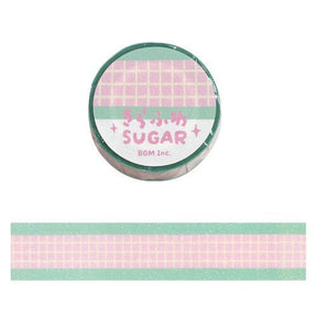 Strawberry Soda Check Glittery Washi Tape - Paper Mochi