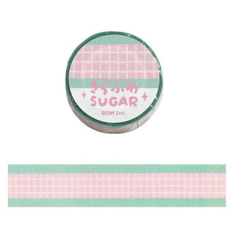 Strawberry Soda Check Glittery Washi Tape - Paper Mochi