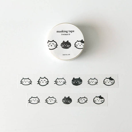Suatelier Cat Faces Washi Tape - Paper Mochi