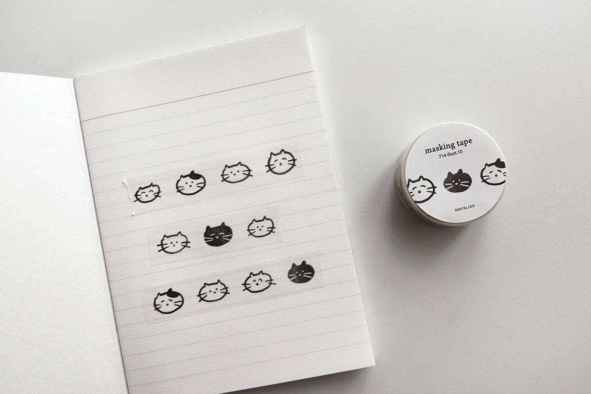 Suatelier Cat Faces Washi Tape - Paper Mochi