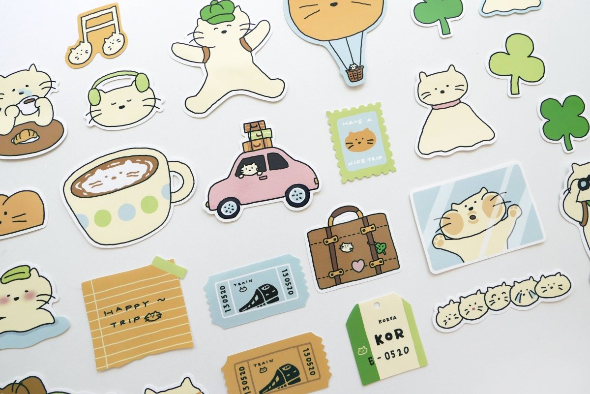 Suatelier Cat's Day Flake Stickers - Paper Mochi