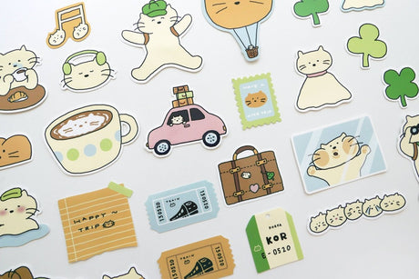 Suatelier Cat's Day Flake Stickers - Paper Mochi