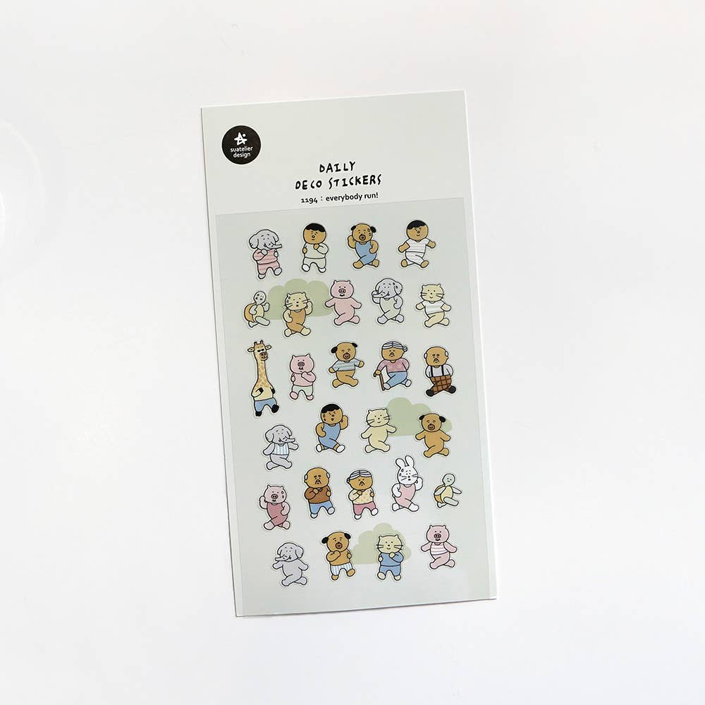 Suatelier Character Run Sticker Sheet - Paper Mochi