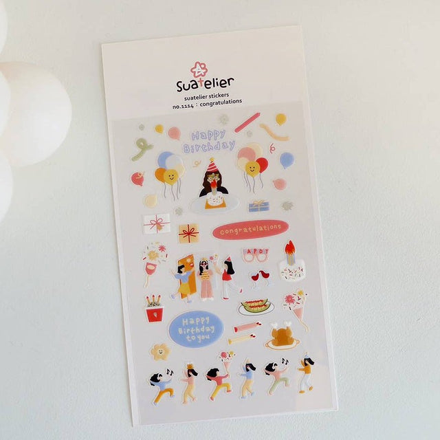 Suatelier Design Birthday Sticker Sheet - Paper Mochi