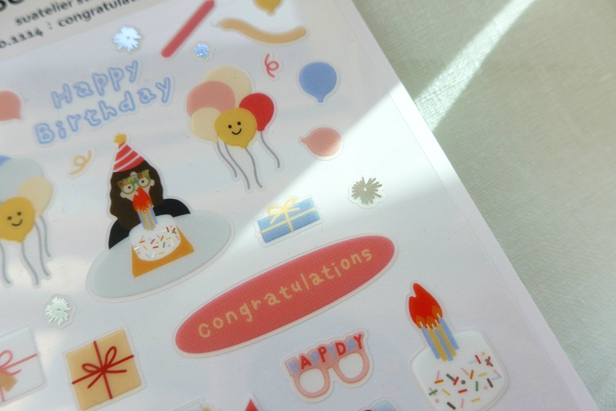 Suatelier Design Birthday Sticker Sheet - Paper Mochi