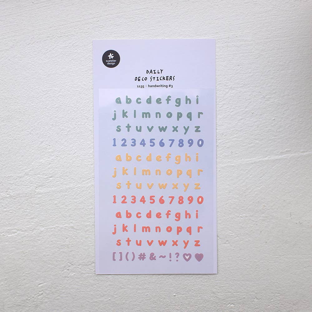 Suatelier Design Bright Letters Sticker Sheet - Paper Mochi