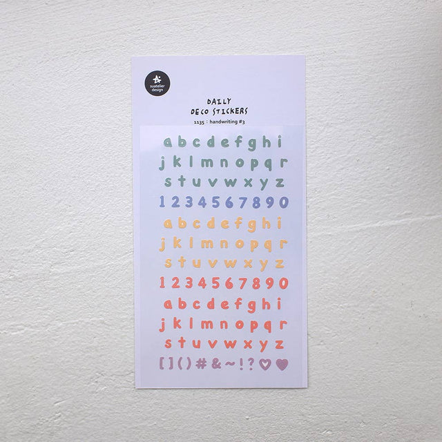 Suatelier Design Bright Letters Sticker Sheet - Paper Mochi