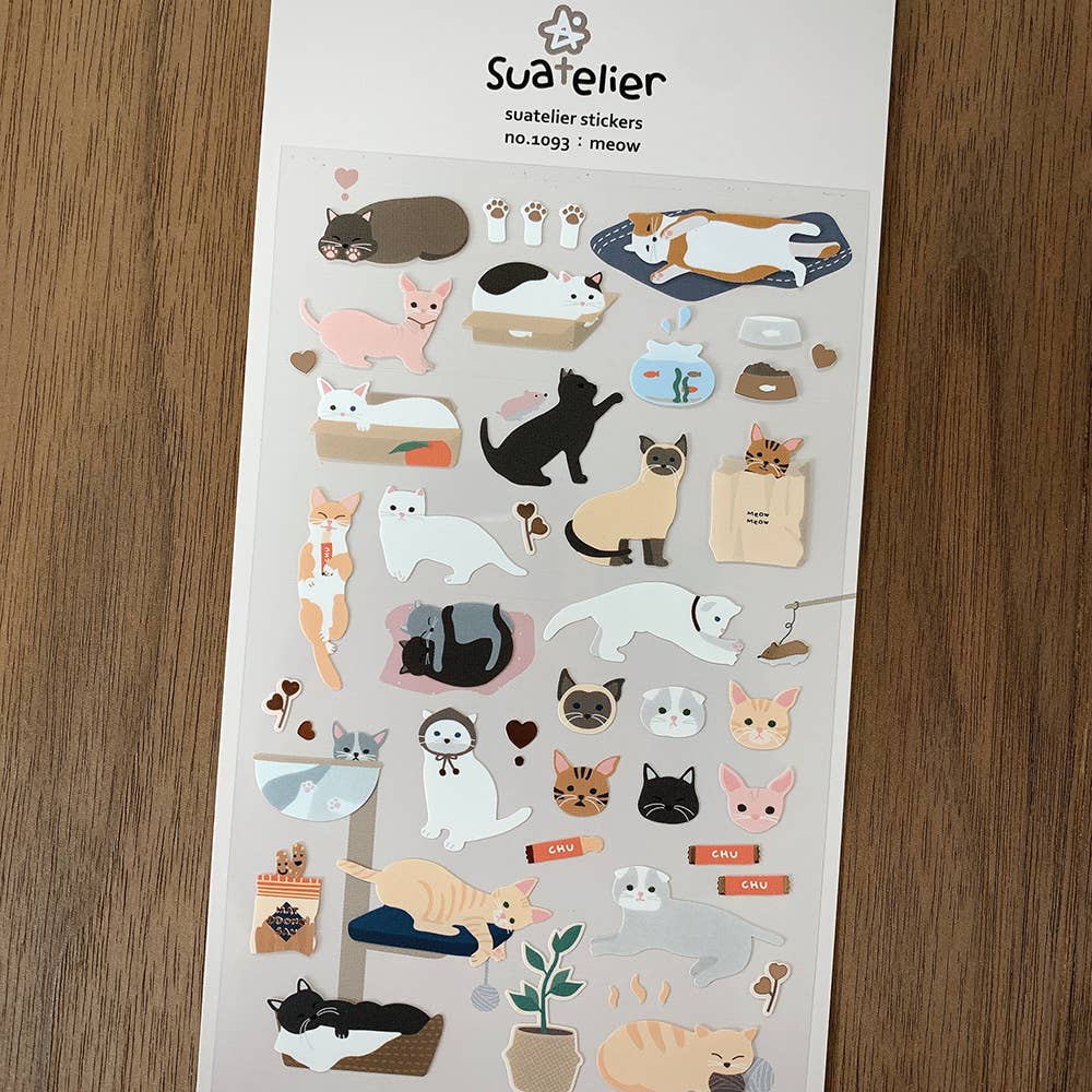 Suatelier Design Cat Sticker Sheet - Paper Mochi