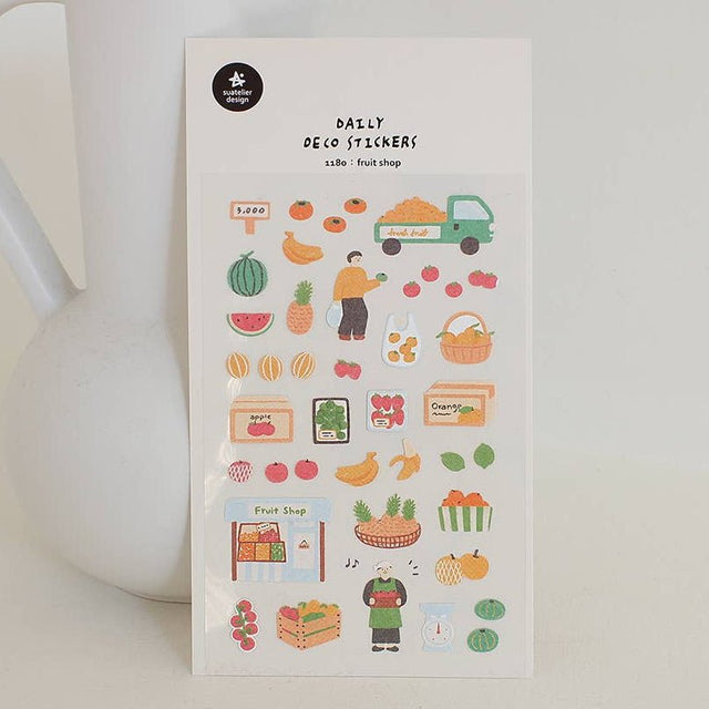 Suatelier Design Fruit Shop Sticker Sheet - Paper Mochi