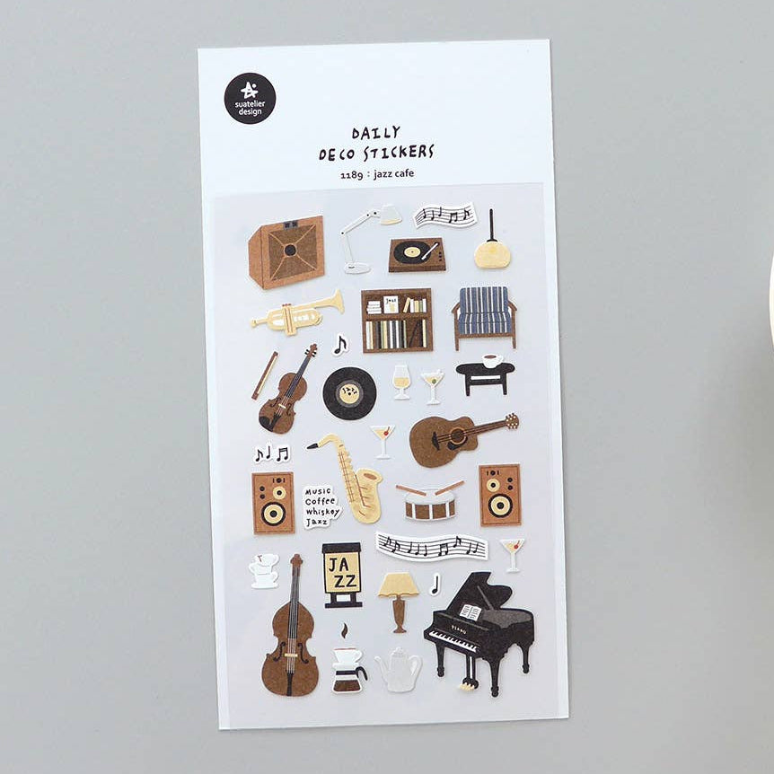Suatelier Design Jazz Cafe Sticker Sheet - Paper Mochi