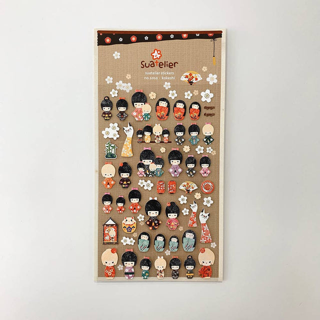 Suatelier Design Kokeshi Sticker Sheet - Paper Mochi