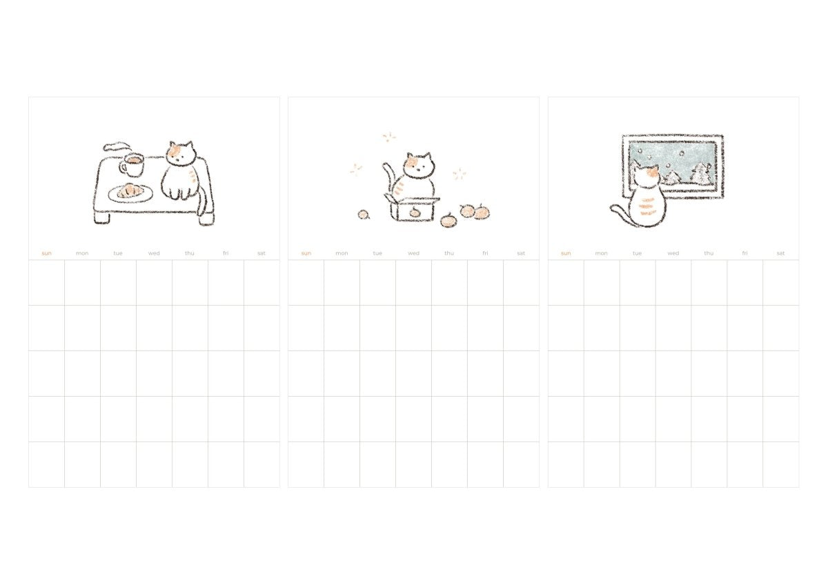 Suatelier Design Monthly Plan Calender Stickers - Paper Mochi