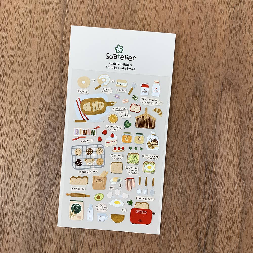 Suatelier I Like Bread Sticker Sheet - Paper Mochi