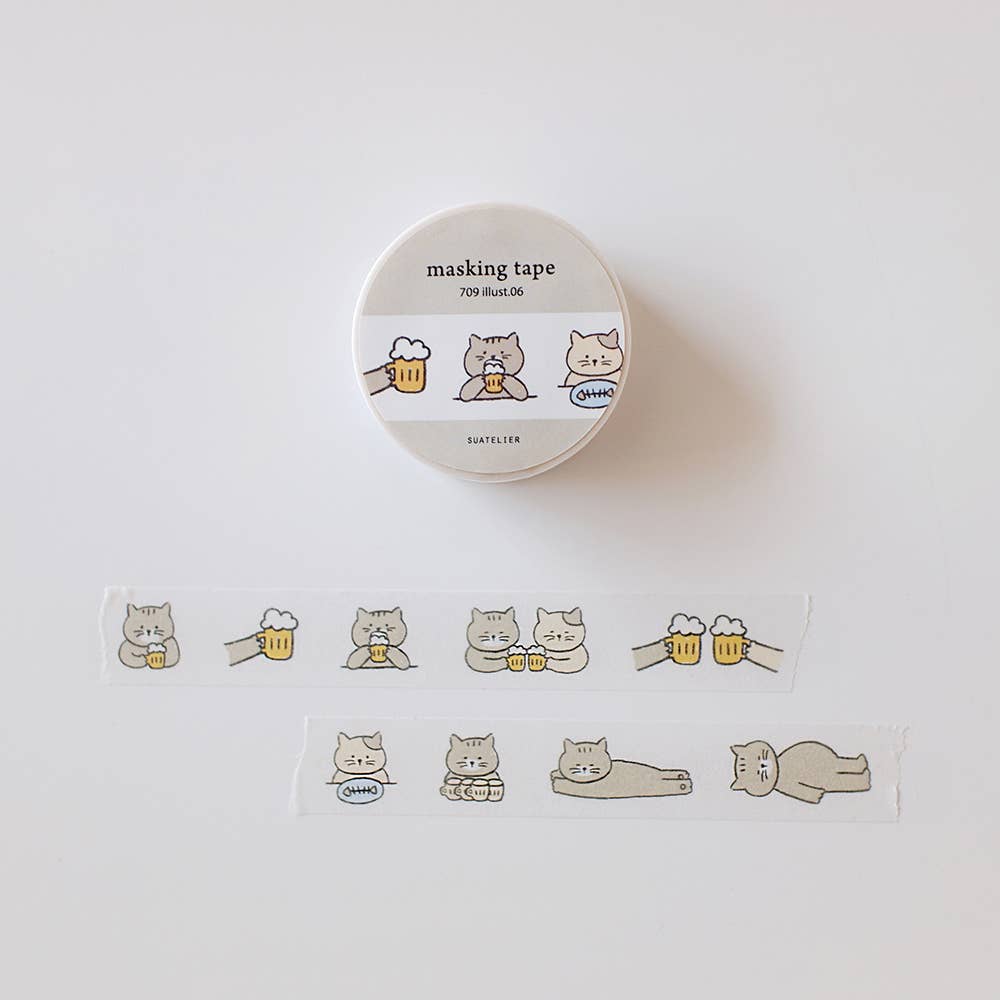 Suatelier Lazy Cats Washi Tape - Paper Mochi