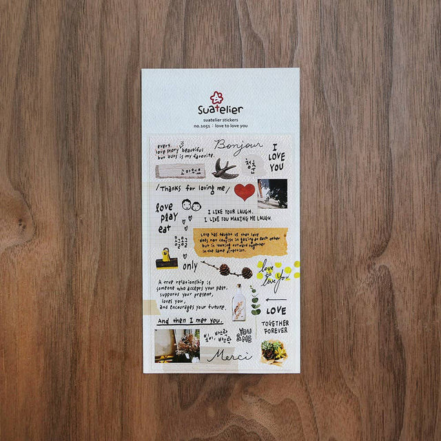 Suatelier Love You Sticker Sheet - Paper Mochi