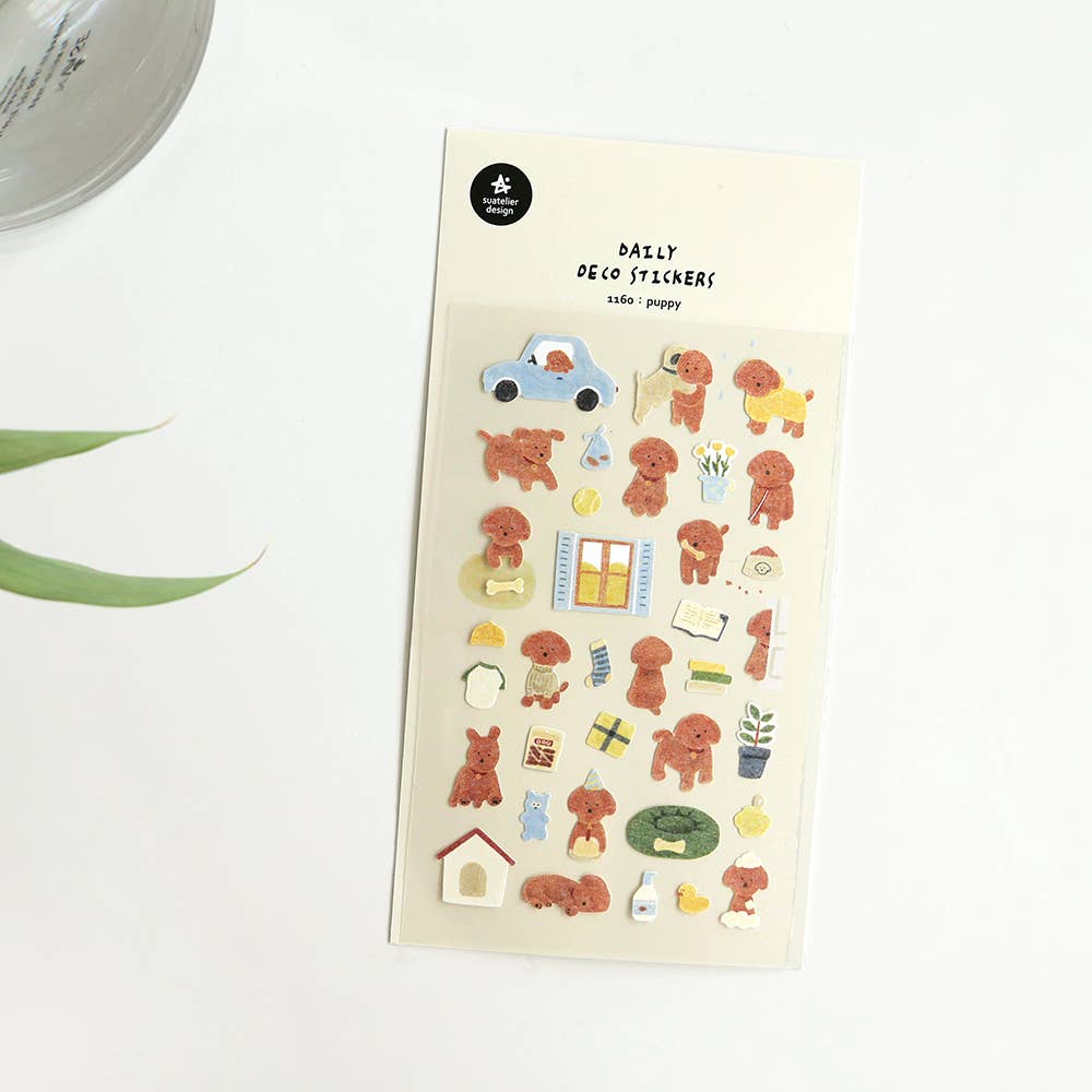 Suatelier Puppies Day Out Sticker Sheet - Paper Mochi