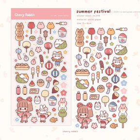 Summer Festival Japanese Foods Sticker Sheet - Paper Mochi