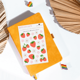 Sweet Strawberry Flower Sticker Sheet - Paper Mochi