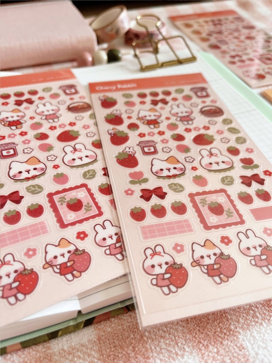 Sweet Strawberry Sticker Sheet - Paper Mochi