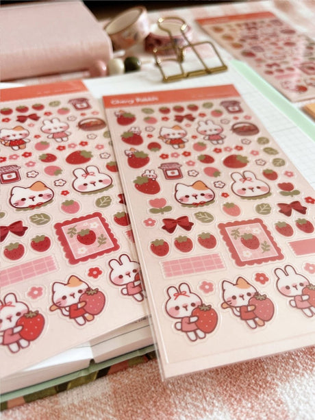 Sweet Strawberry Sticker Sheet - Paper Mochi