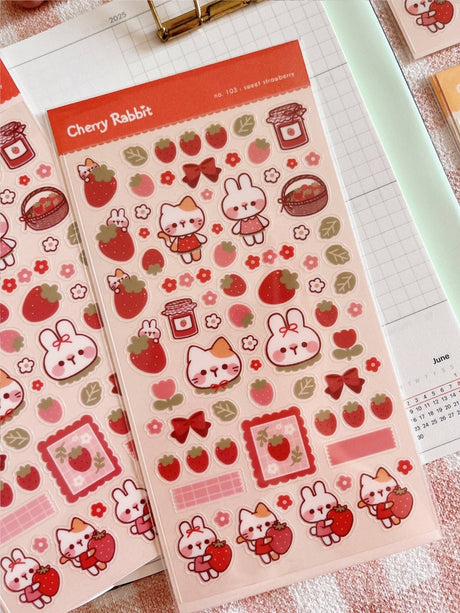 Sweet Strawberry Sticker Sheet - Paper Mochi