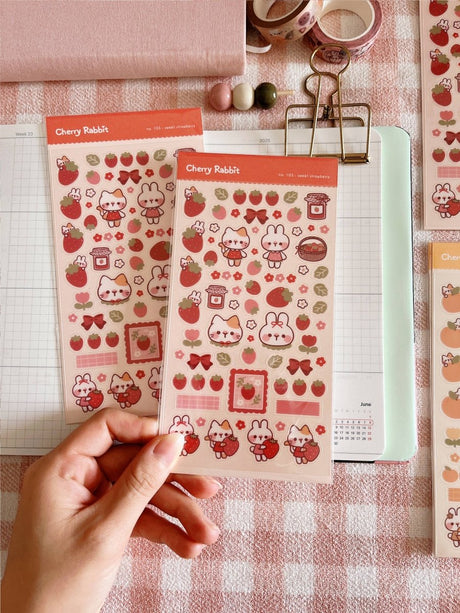 Sweet Strawberry Sticker Sheet - Paper Mochi