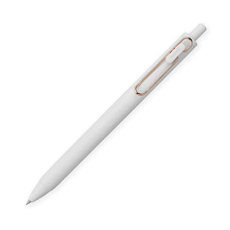 Uni - Ball One Gel Pen 0.5mm - White Rose Gold Clip - Paper Mochi