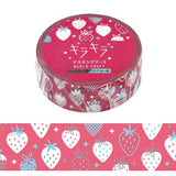 World Craft Kira Kira Strawberries Foil Washi Tape - Paper Mochi