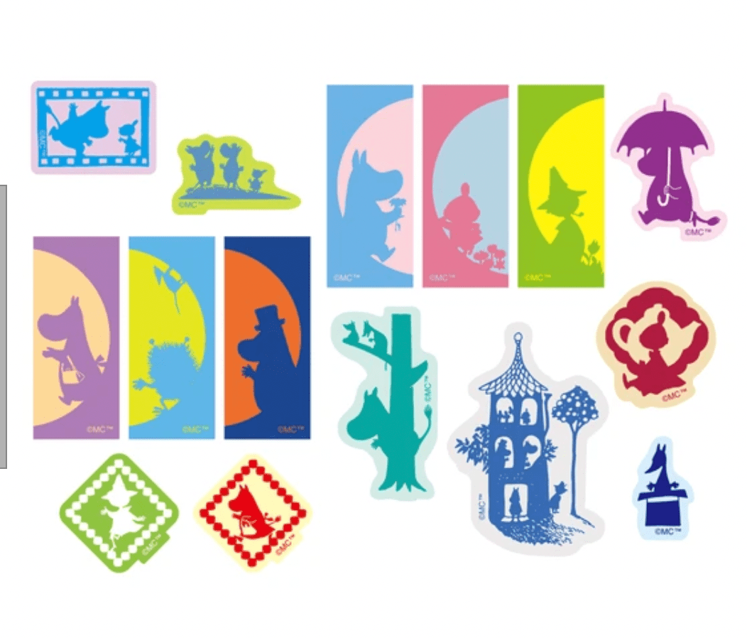 World Craft Moomin Silhouette Flake Stickers - Paper Mochi