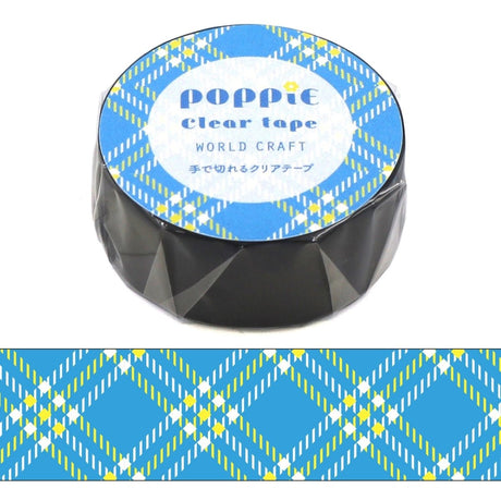World Craft Poppie Clear Blue Retro Washi Tape - Paper Mochi