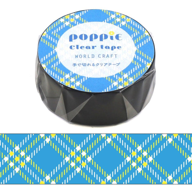 World Craft Poppie Clear Blue Retro Washi Tape - Paper Mochi