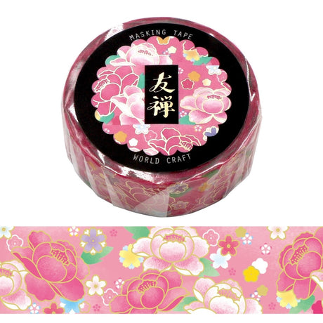 World Craft Washi Tape 15mm Peony Yuzen - Paper Mochi