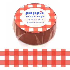 World Craft Washi Tape 15mm Red Gingham - Paper Mochi