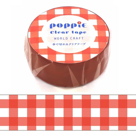 World Craft Washi Tape 15mm Red Gingham - Paper Mochi